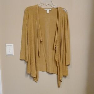 Emaline Open-Front Draped Cardigan - Mustard